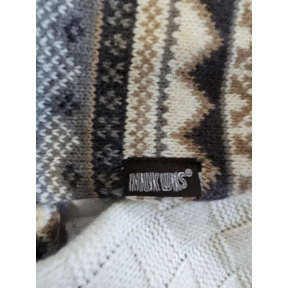 MUK LUKS Women's Ivory Fair Isle Reversible Scarf Infinity Checkered